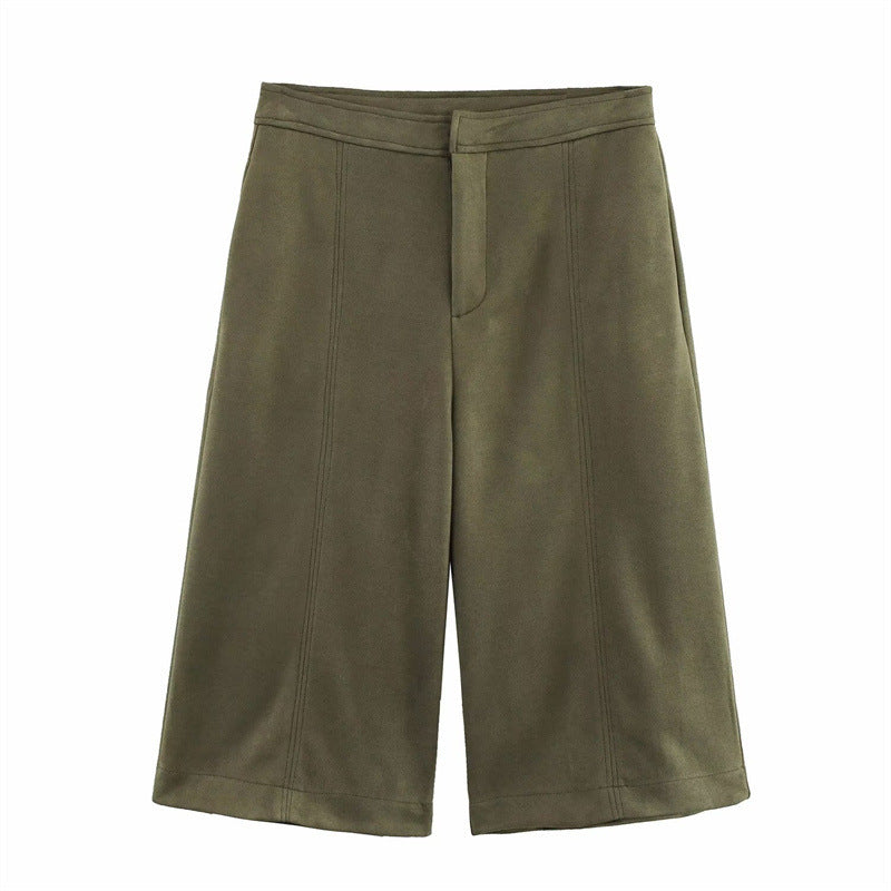 Fashionable lazy suede jacket bomber jacket shorts back skirt jacket set