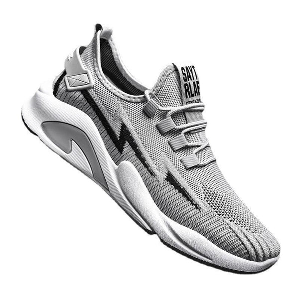 Fashionable Men's Shoes Summer New Breathable Student Casual Shoes Thin, Lightweight, Low cut, Fashionable Thick Bottom Flyknit Sports Shoes