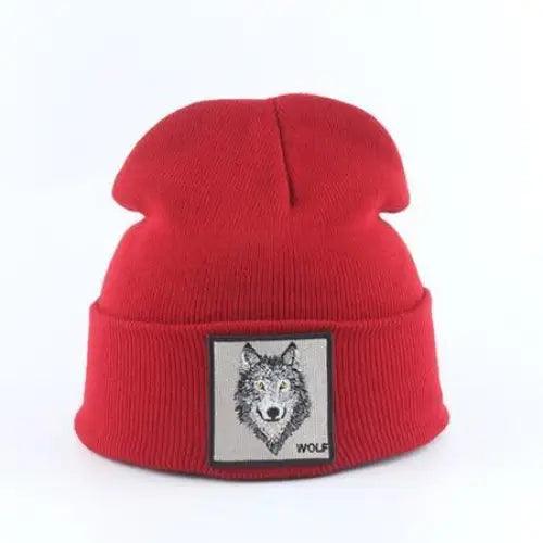 Fashionable Warm Animal Theme Wolf Knitted Unisex Beanies For Women Soft And Comfortable Beanies For Winter And Autumn