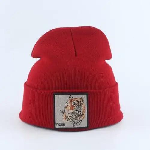 Fashionable Warm Animal Theme Wolf Knitted Unisex Beanies For Women Soft And Comfortable Beanies For Winter And Autumn