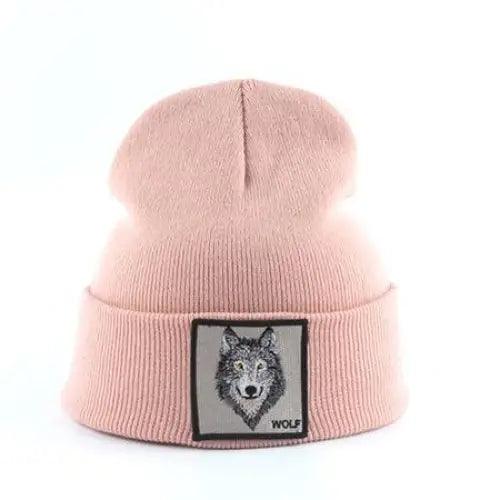 Fashionable Warm Animal Theme Wolf Knitted Unisex Beanies For Women Soft And Comfortable Beanies For Winter And Autumn