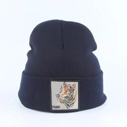 Fashionable Warm Animal Theme Wolf Knitted Unisex Beanies For Women Soft And Comfortable Beanies For Winter And Autumn