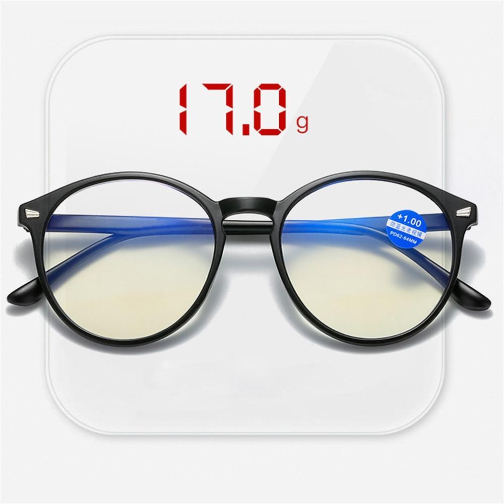 Fashionable Women And Men Round Reading Glasses Fashion Ultra Light Anti Blue Light Eyeglasses Unisex Stylish Eyeglasses Glasses Clear Lens Diopters +1+1.5+2+2.5+3+3.5+4