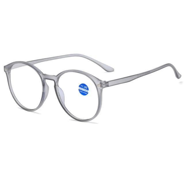 Fashionable Women And Men Round Reading Glasses Fashion Ultra Light Anti Blue Light Eyeglasses Unisex Stylish Eyeglasses Glasses Clear Lens Diopters +1+1.5+2+2.5+3+3.5+4