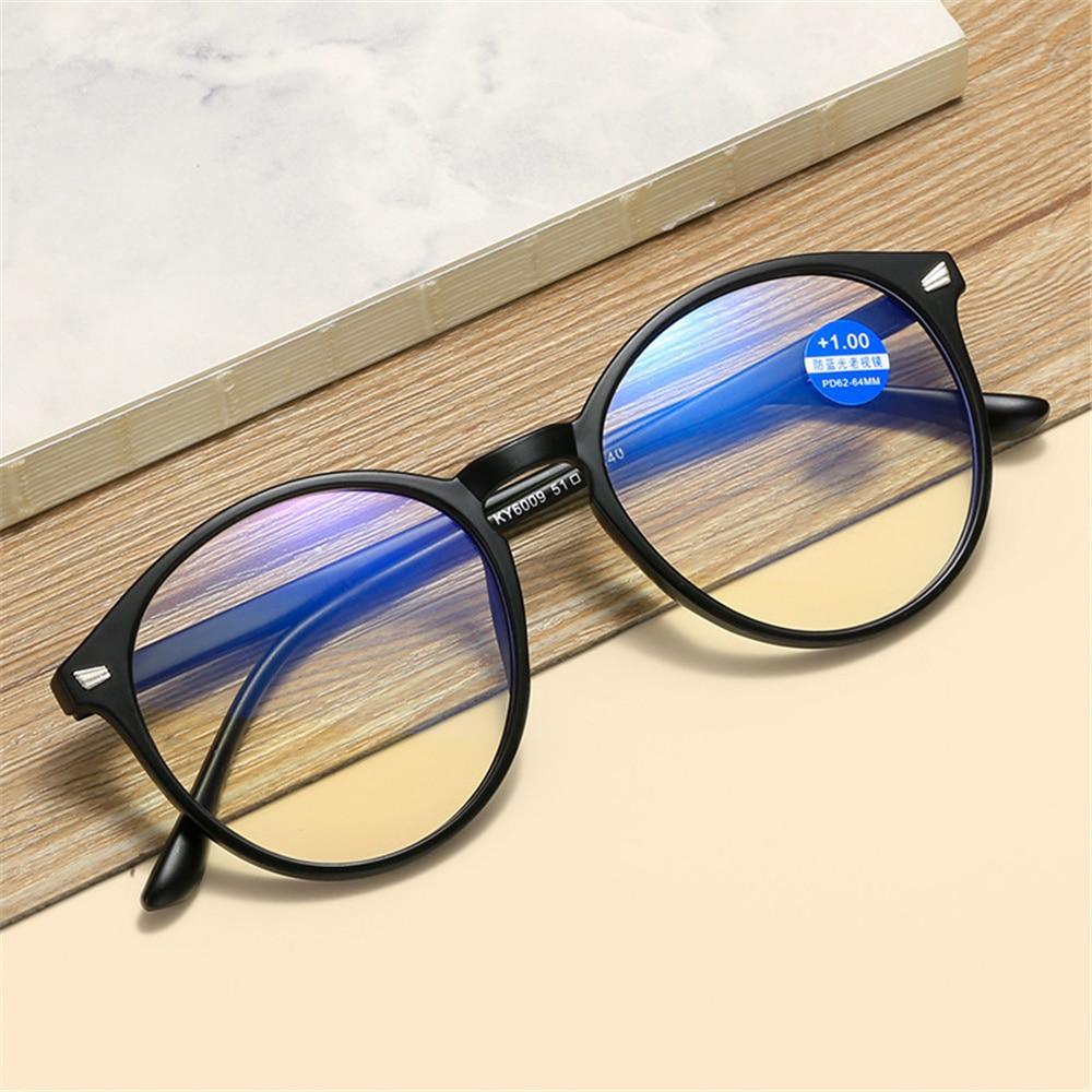Fashionable Women And Men Round Reading Glasses Fashion Ultra Light Anti Blue Light Eyeglasses Unisex Stylish Eyeglasses Glasses Clear Lens Diopters +1+1.5+2+2.5+3+3.5+4