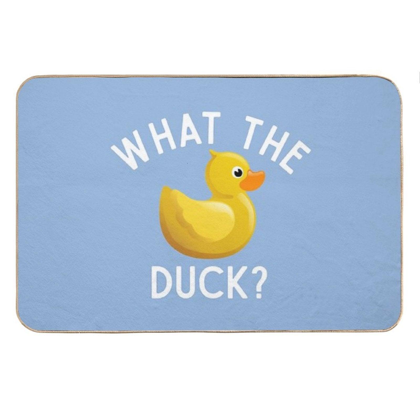 Cute Rubber Duck Funny Quote What The Duck Lover Gift Bath Mat