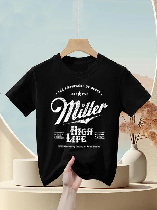 Coors Miller High Life Champagne of Beers Front And Back Kids T-Shirt