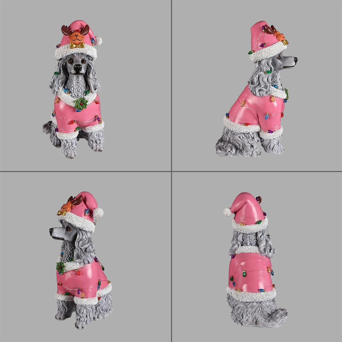 Christmas Poodle Statue