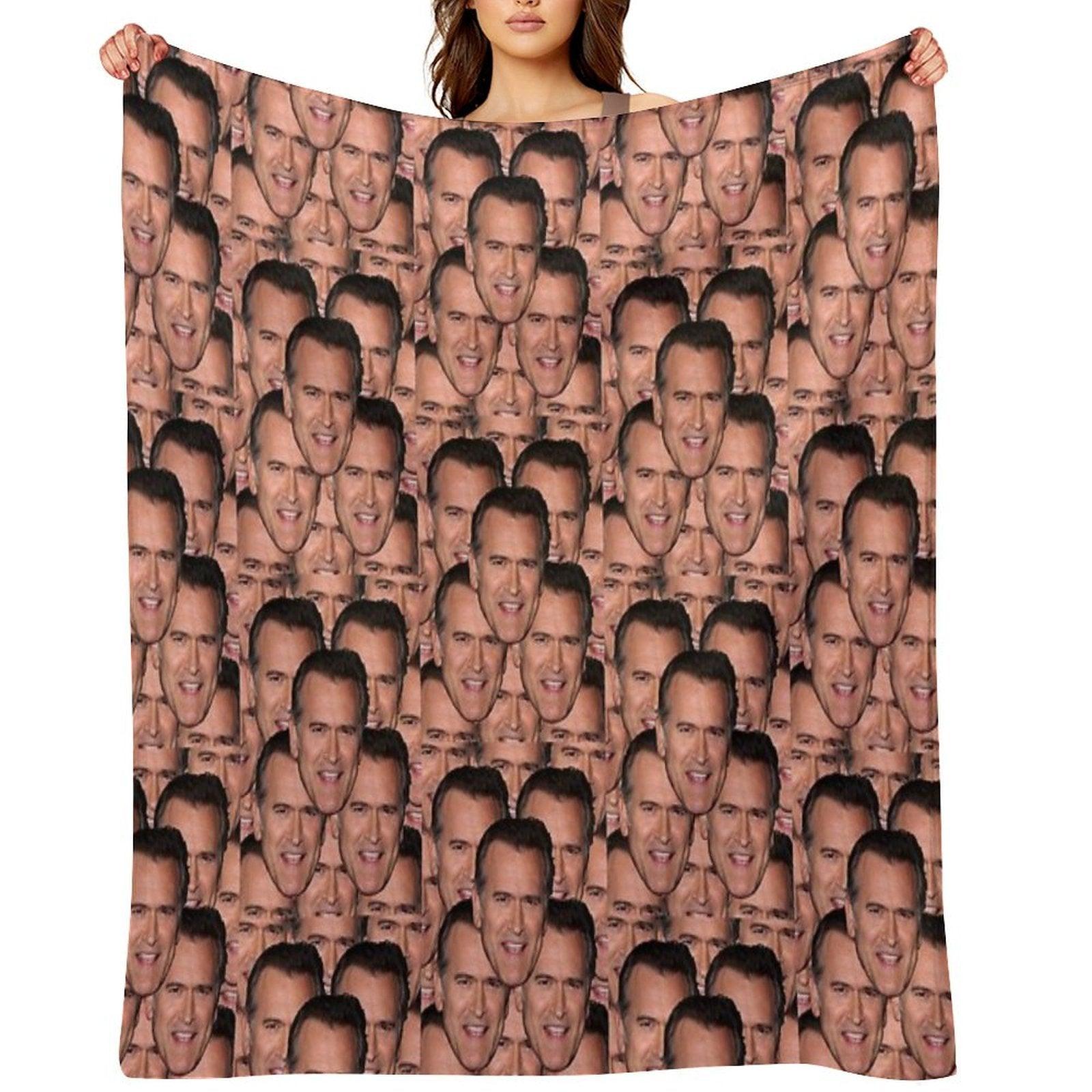Bruce Campbell Evil Dead Head Shot Throw Blanket
