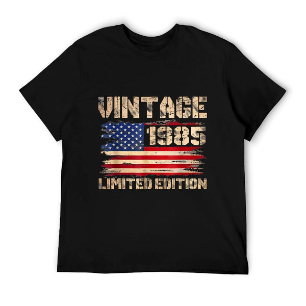 Vintage 1985 40th Birthday Gifts 40 Year Old American Flag T-Shirt BionZax