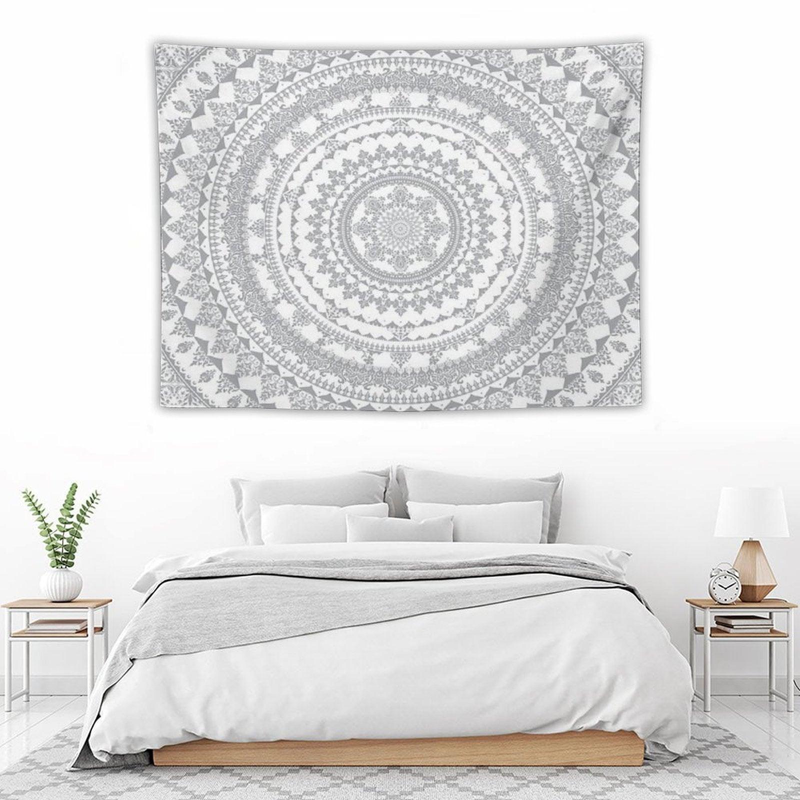Mandala Gray Tapestry