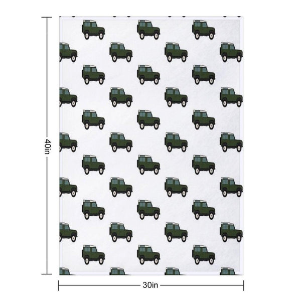 Defender SUV - British Racing Green Throw Blanket