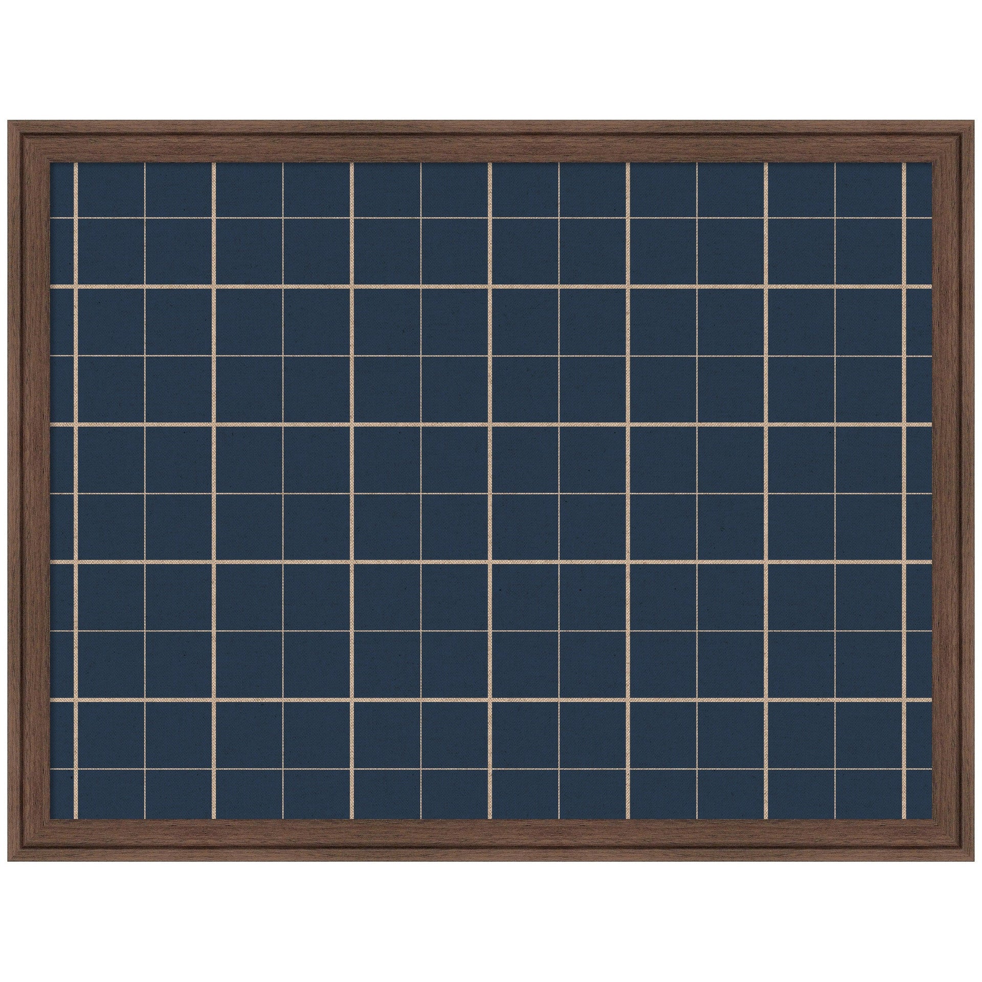 Framed Fabric Pinboard Navy Blue Plaid Wall Organization