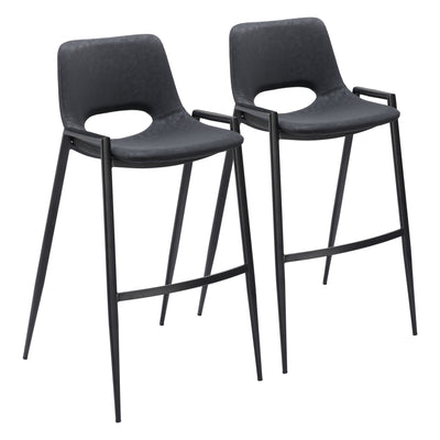 Desi Barstool (Set of 2) Black