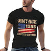 Vintage 1985 40th Birthday Gifts 40 Year Old American Flag T-Shirt