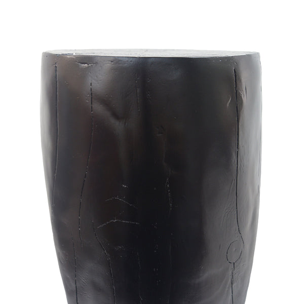 Hollow Design End Table with Wood Like Texture, and Black Color