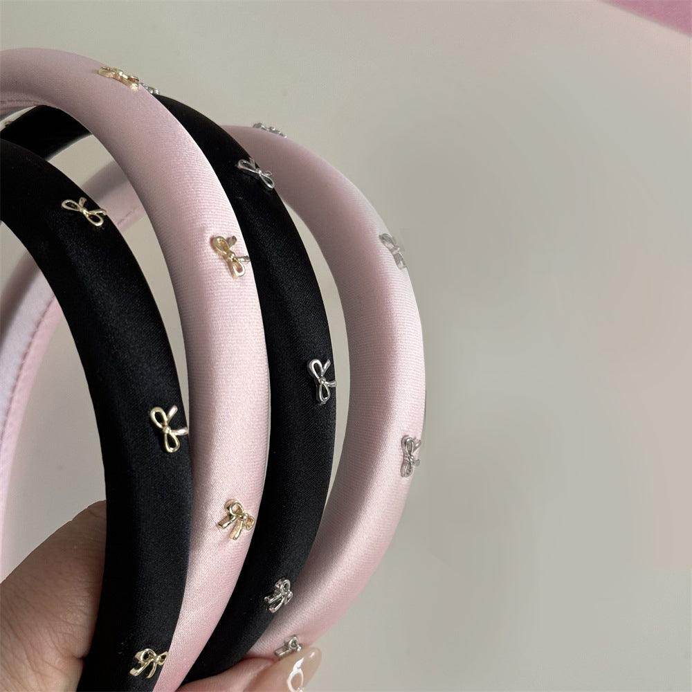 Alloy Bow Trim Headband for Stylish Hair Accessory