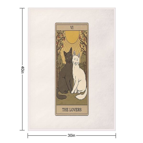 The Lovers - Cats Tarot Lightweight Throw Blanket