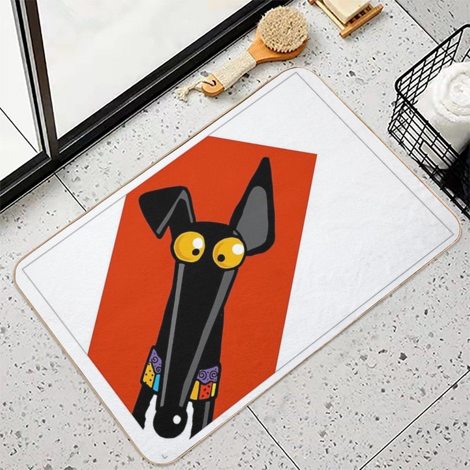 Greyhound Ears Big Red Bath Mat