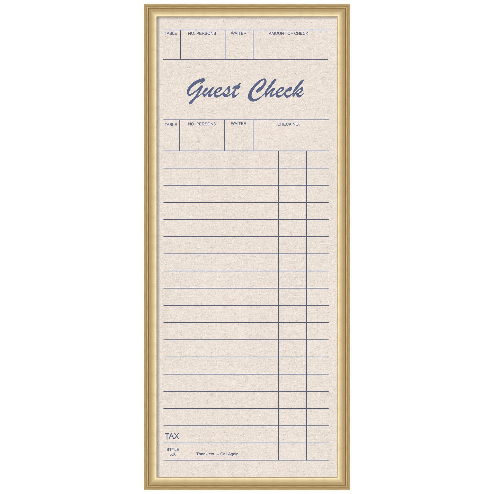 Framed Fabric Pinboard Linen Guest Check Wall Organization