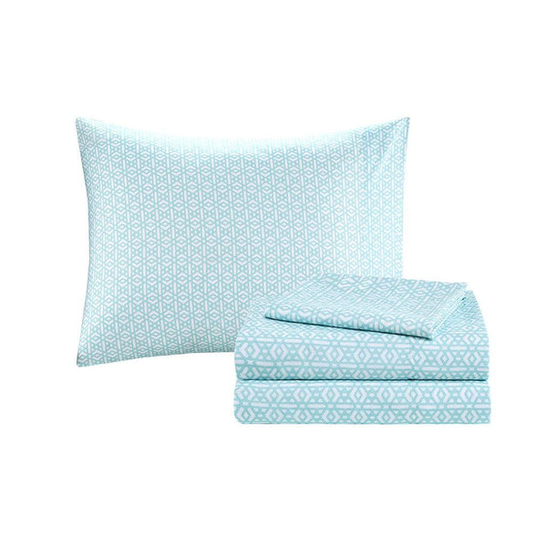 Loretta Boho Comforter Set with Bed Sheets in Navy by Intelligent Design