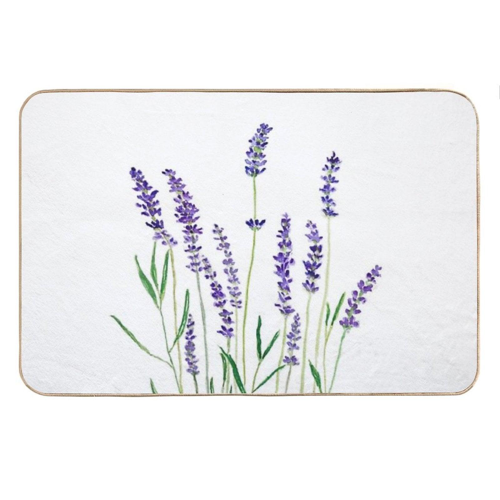 Hand Painted Purple Lavender Bath Mat