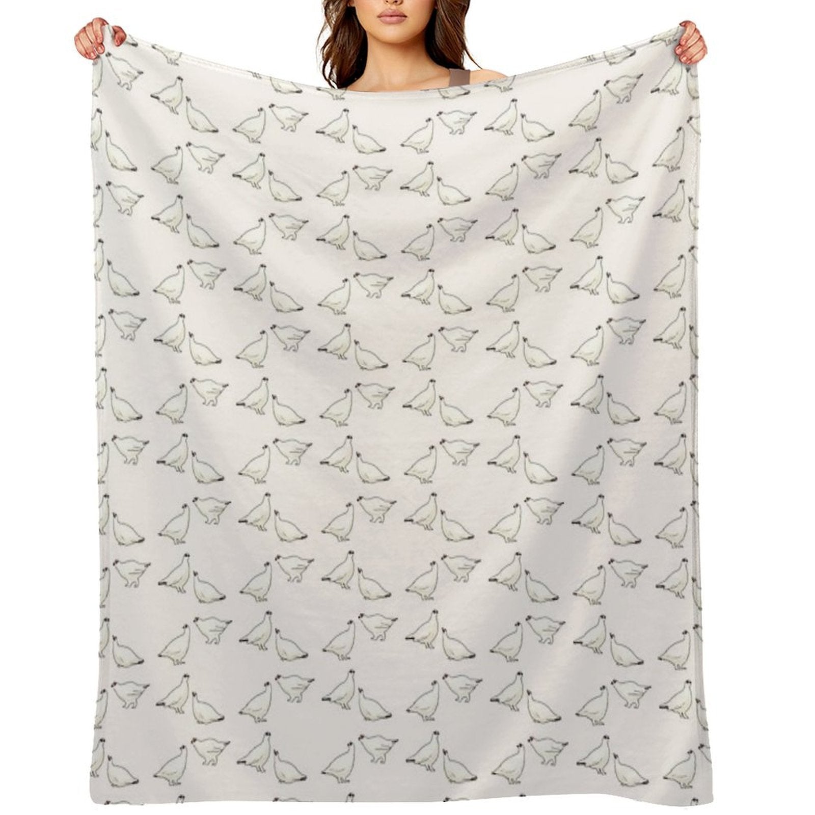 Rock Ptarmigan Pack Plush Throw Blanket