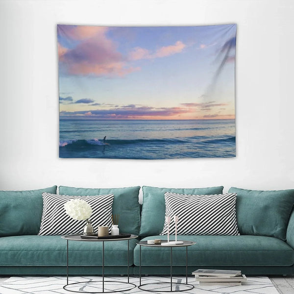 Surfin in A Pastel Dream - Honolulu, Hawaii Tapestry