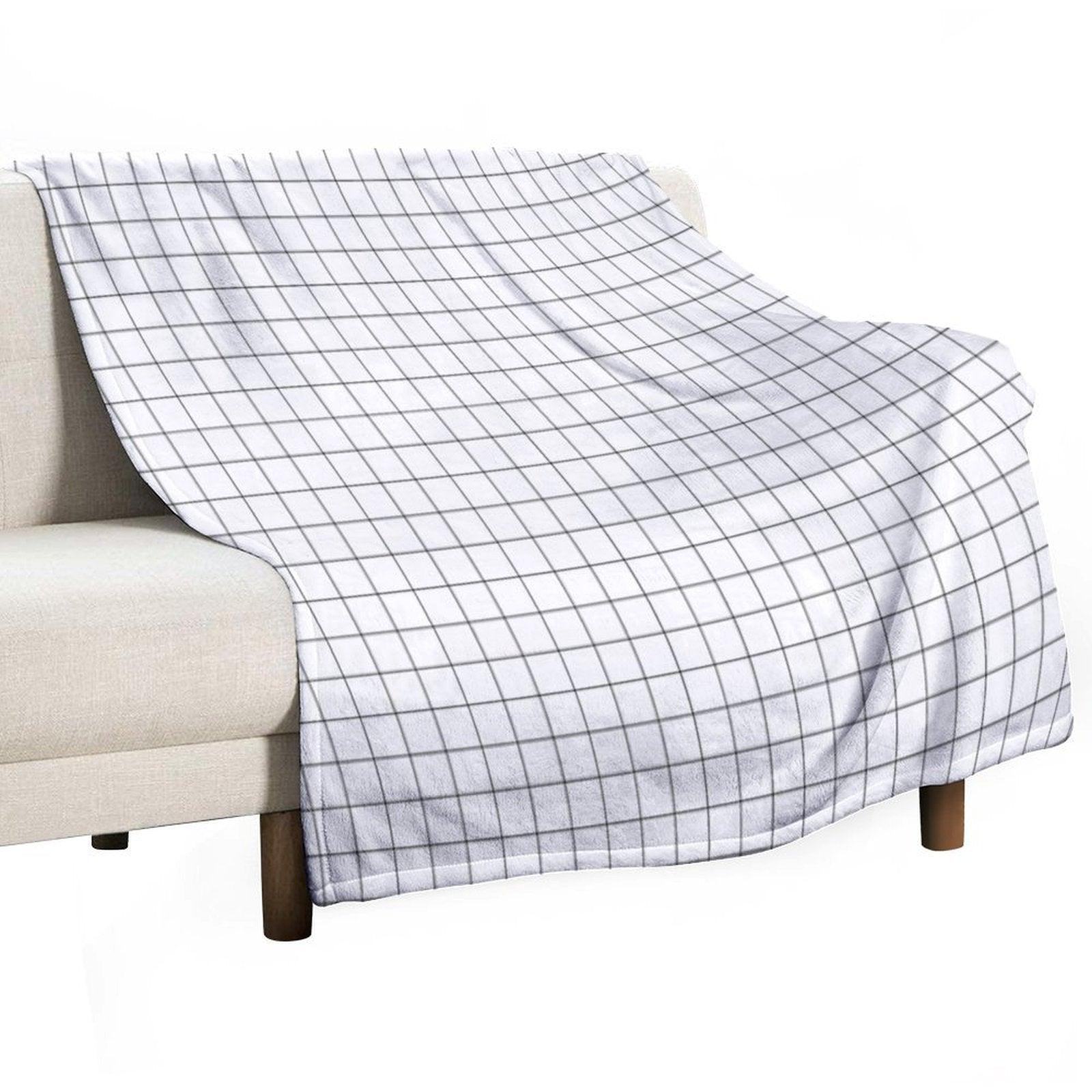 Black Grid Throw Blanket