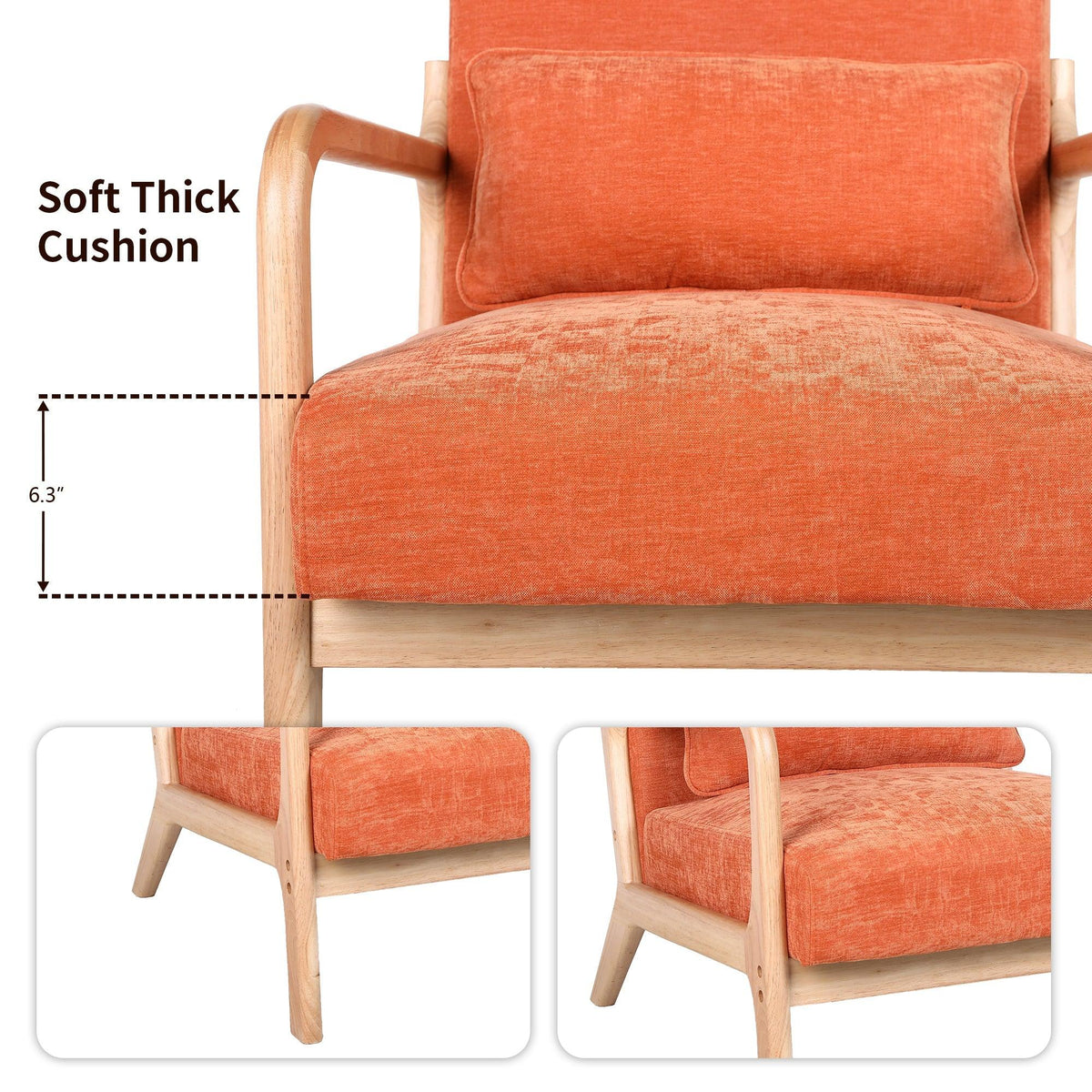 Antique Orange Cotton‑Linen Chair
