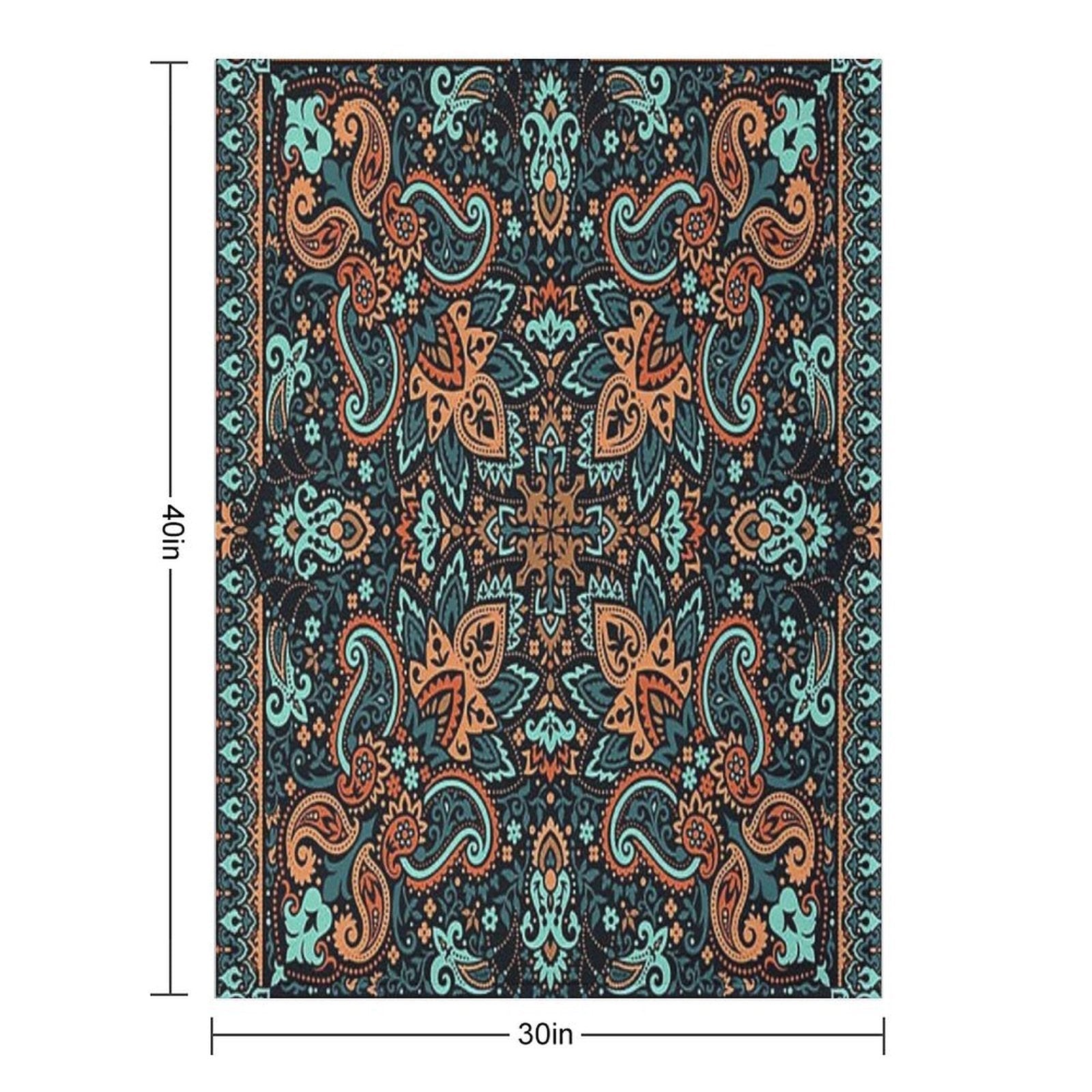 Bandana,blue And Brown Bandana,henna Pattern,middle Eastern Pattern,persian Rug,etherial,spriritual,meditation,aromatherapy All-season Throw Blanket