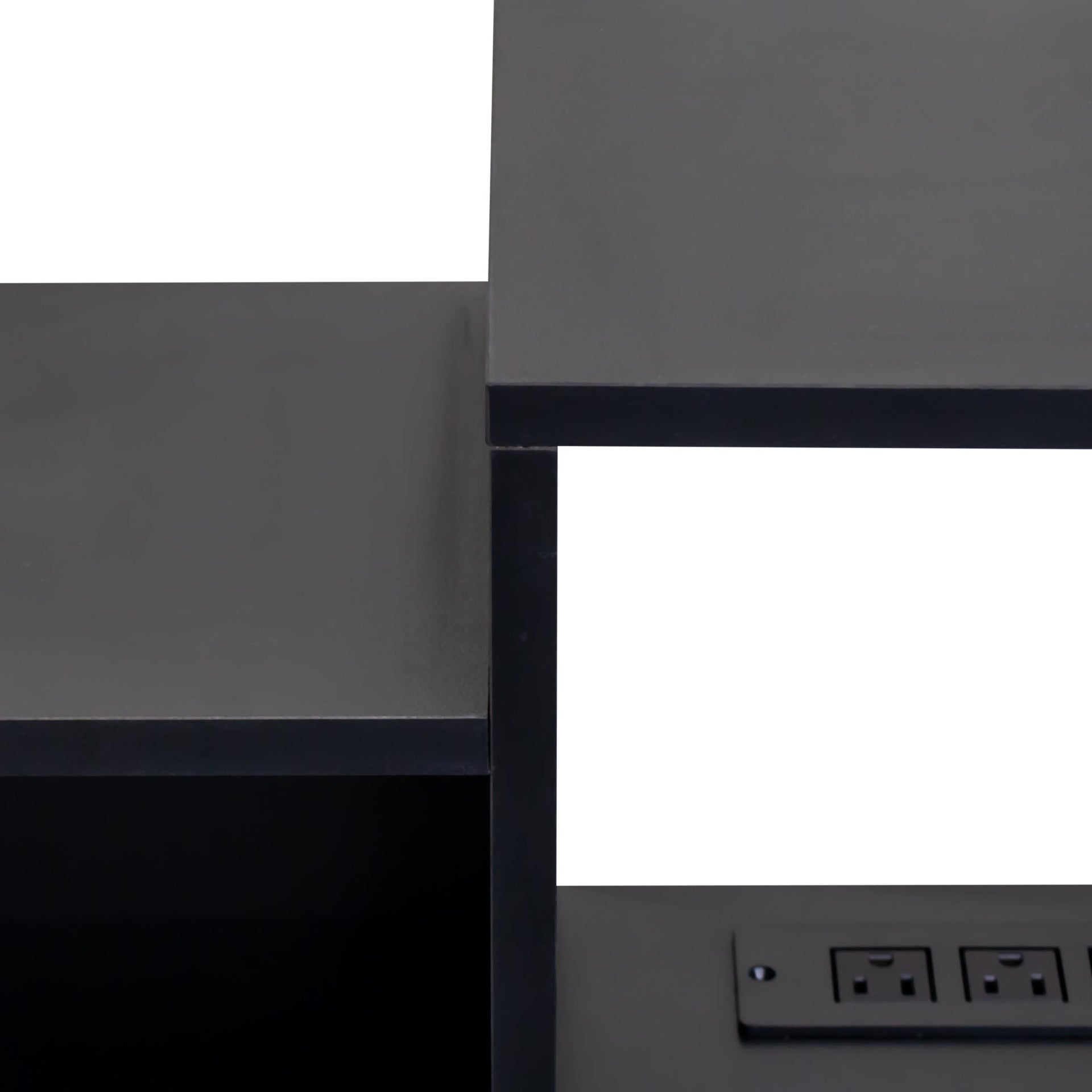 Wall Mounted Floating TV Stand with LEDs and Charging Station for Living Room