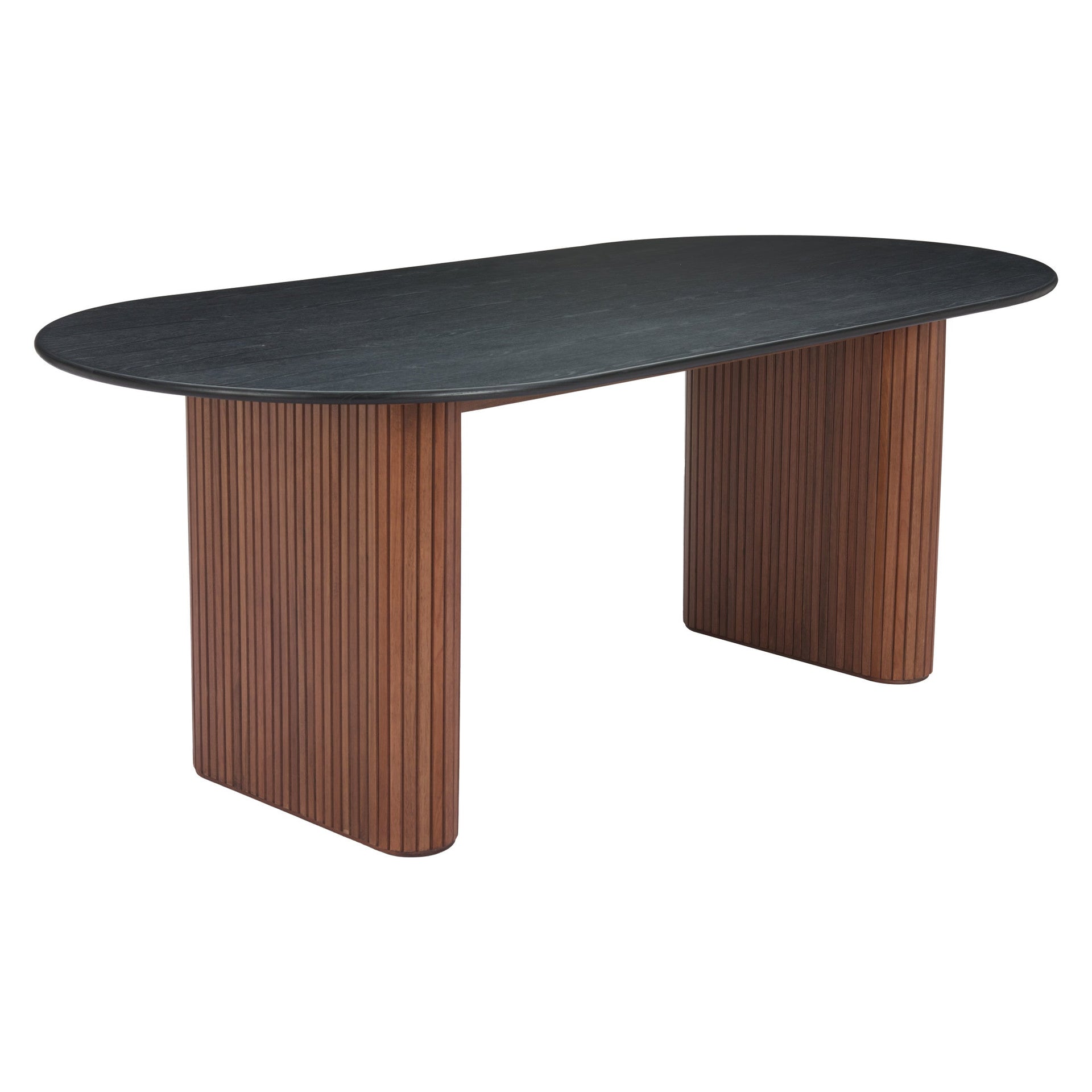 Lassig Dining Table Black & Walnut ZUO Store