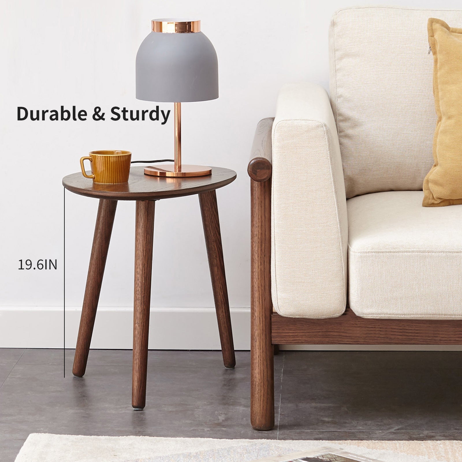 Solid Oak Wood Side Table BLAKHOM