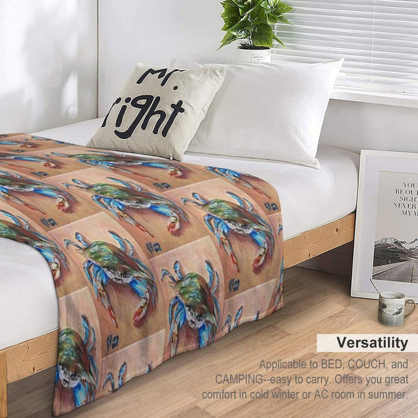Blue Crab Easy Care Throw Blanket