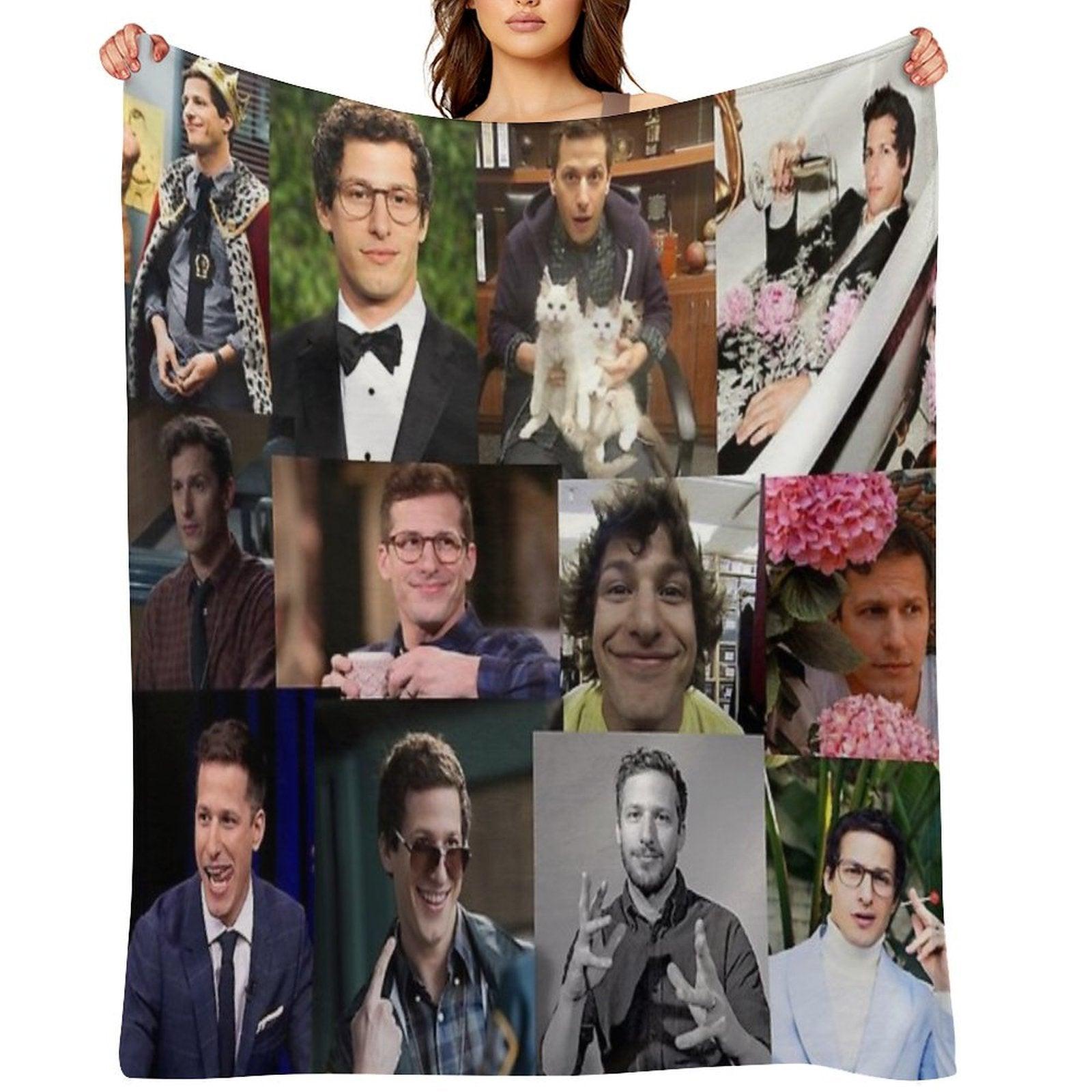 Andy Samberg (jake Peralta) Pic Collage Throw Blanket