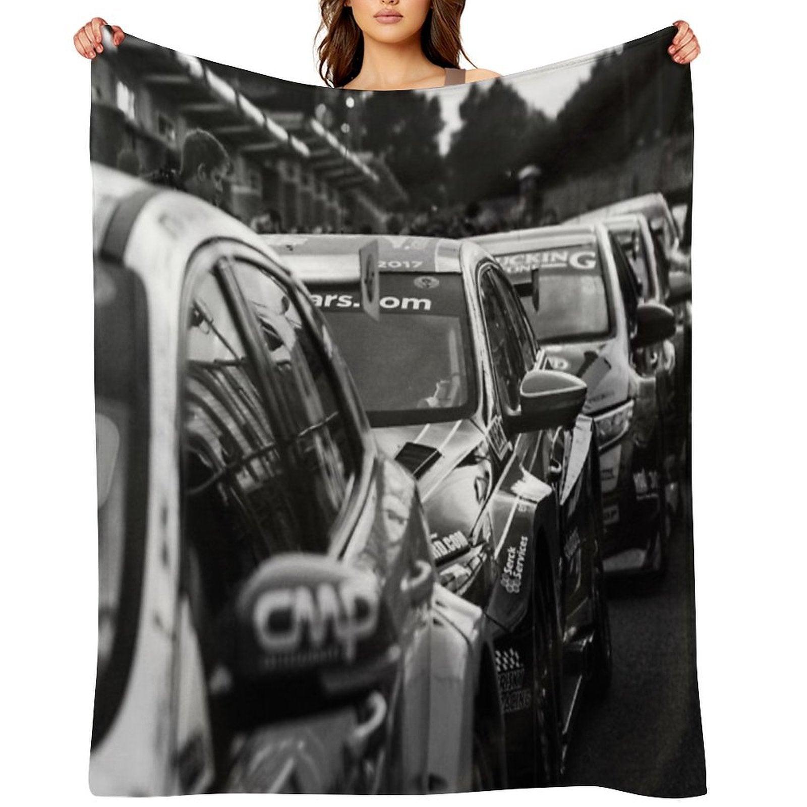 BTCC British Touring Car Lineup Throw Blanket