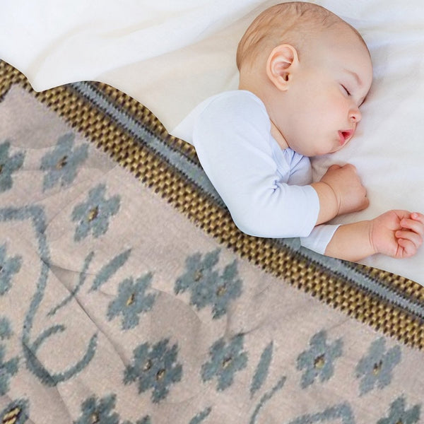 Arabian Rug Print Travel-friendly Throw Blanket