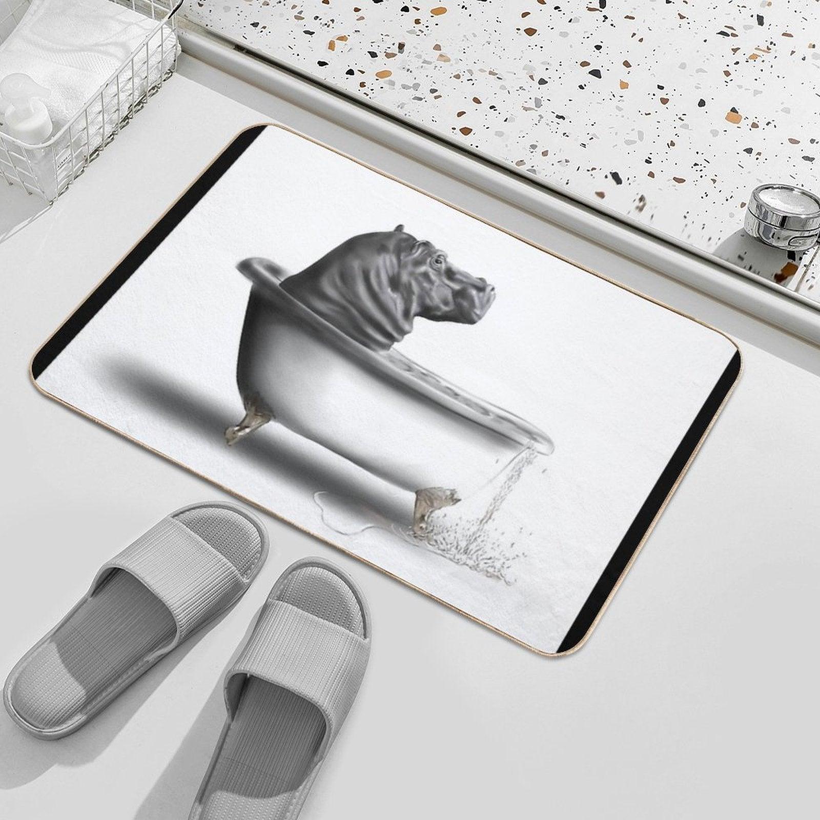 Hippo in The Bath Bath Mat