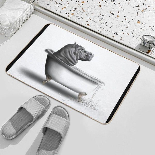 Hippo in The Bath Bath Mat