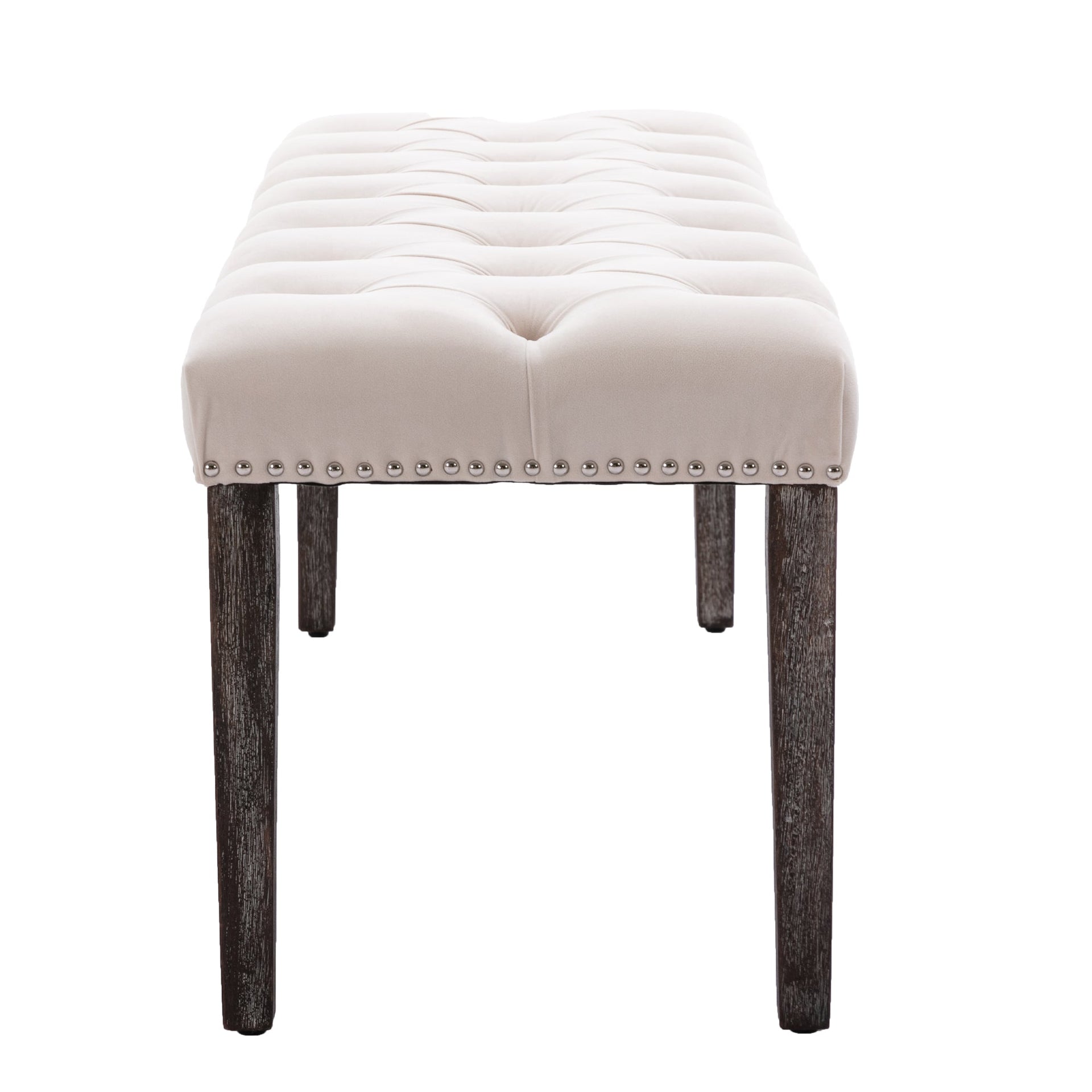 Upholstered Tufted Velvet Dining Bench Ottoman Footrest Accent Stool