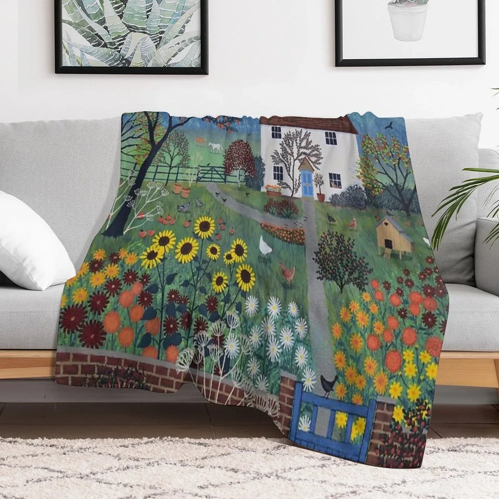 Apple Tree Cottage Throw Blanket
