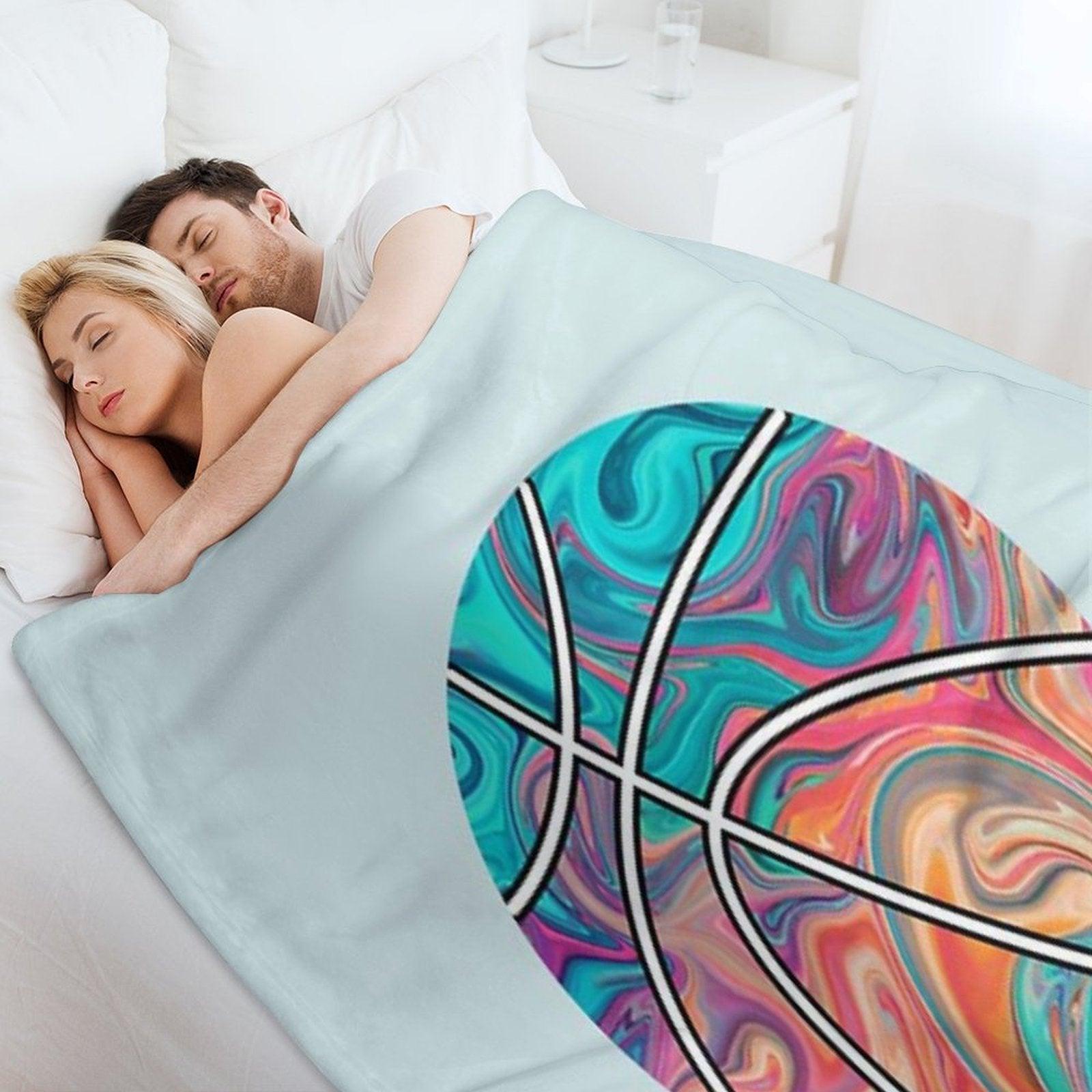 Basketball Ball Watercolors Throw Blanket