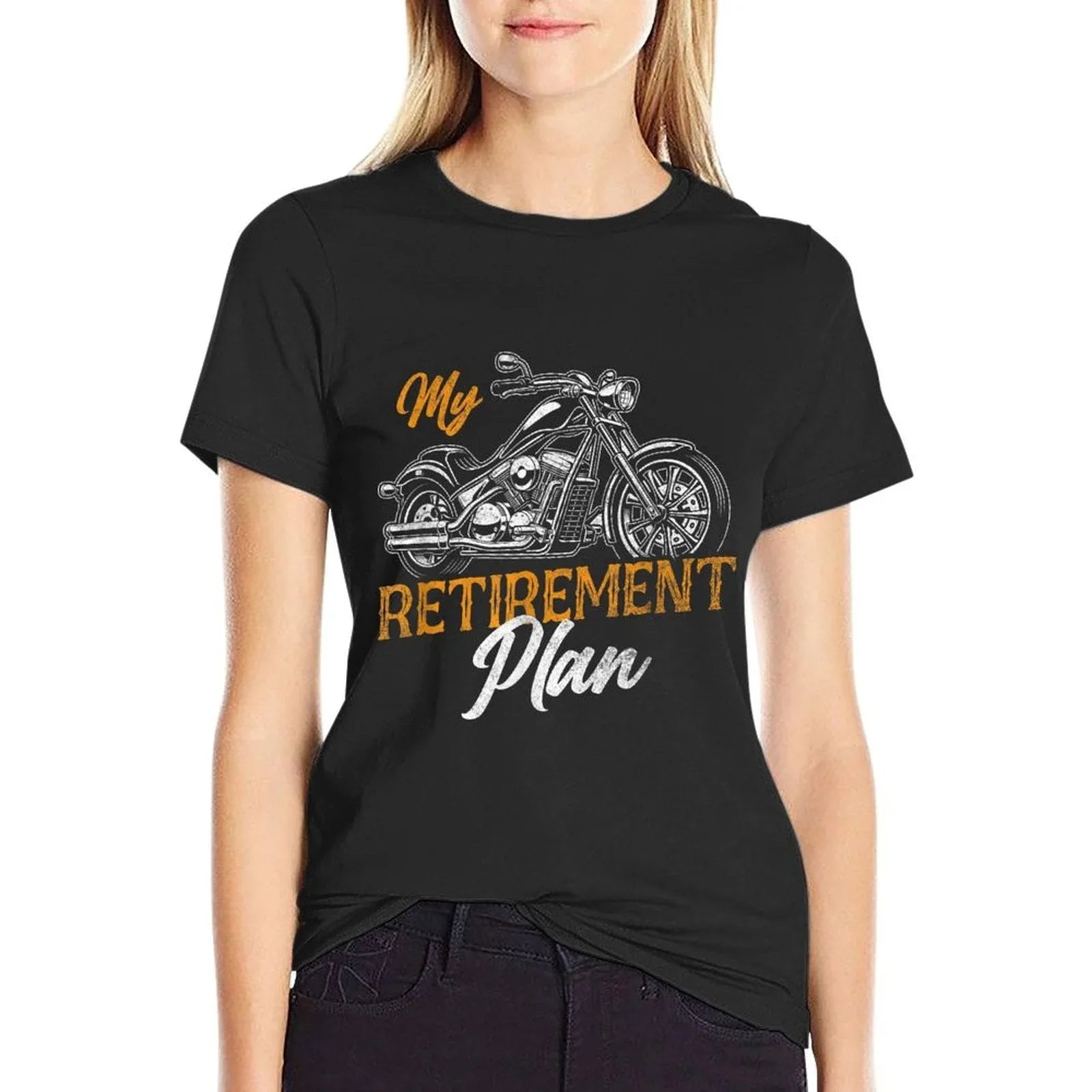Classic Retired Motorcycle Biker My Retirement Plan Grandpa T-Shirt
