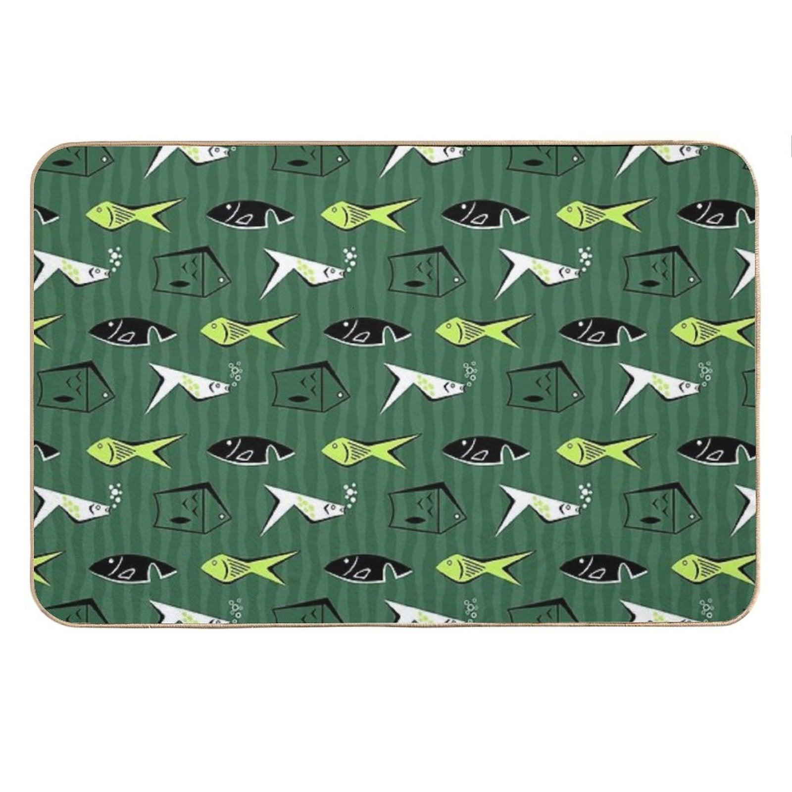 Mid Century Abstract Fish Bath Mat