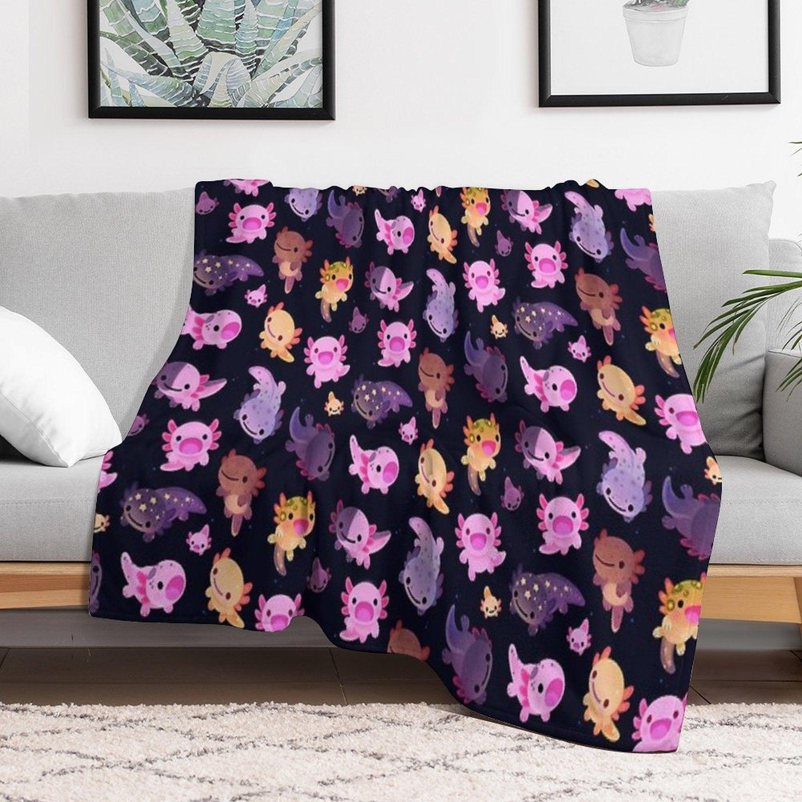 Happy Axolotl Throw Blanket