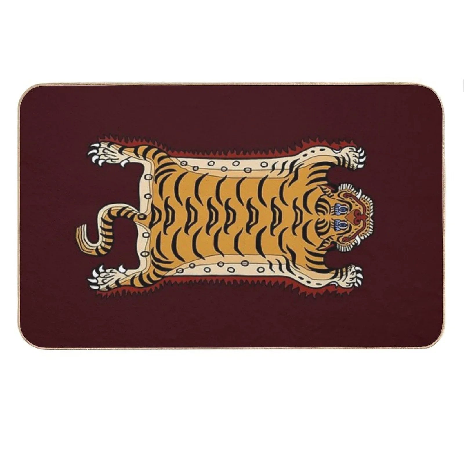 TIBETAN TIGER RUG 1-maroon Bath Mat