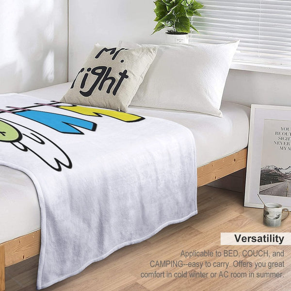 Kawaii Green Tomato Mascot No. 8 Wrinkle-free Throw Blanket