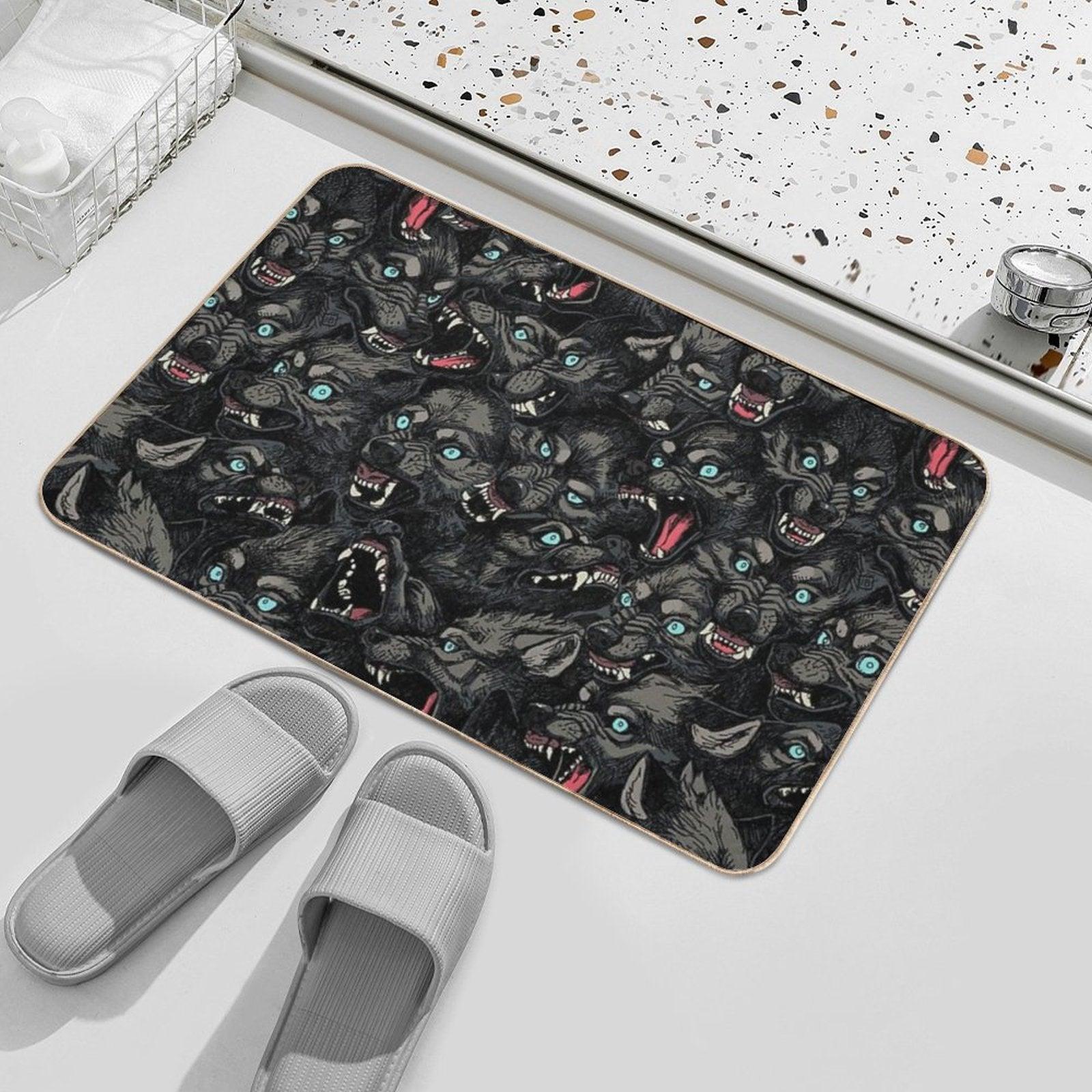 Wolf Pack Pattern  Slip-Resistant Bath Mat