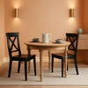 Black Cross Back Dining Chair Pair For Dining Room - Black
